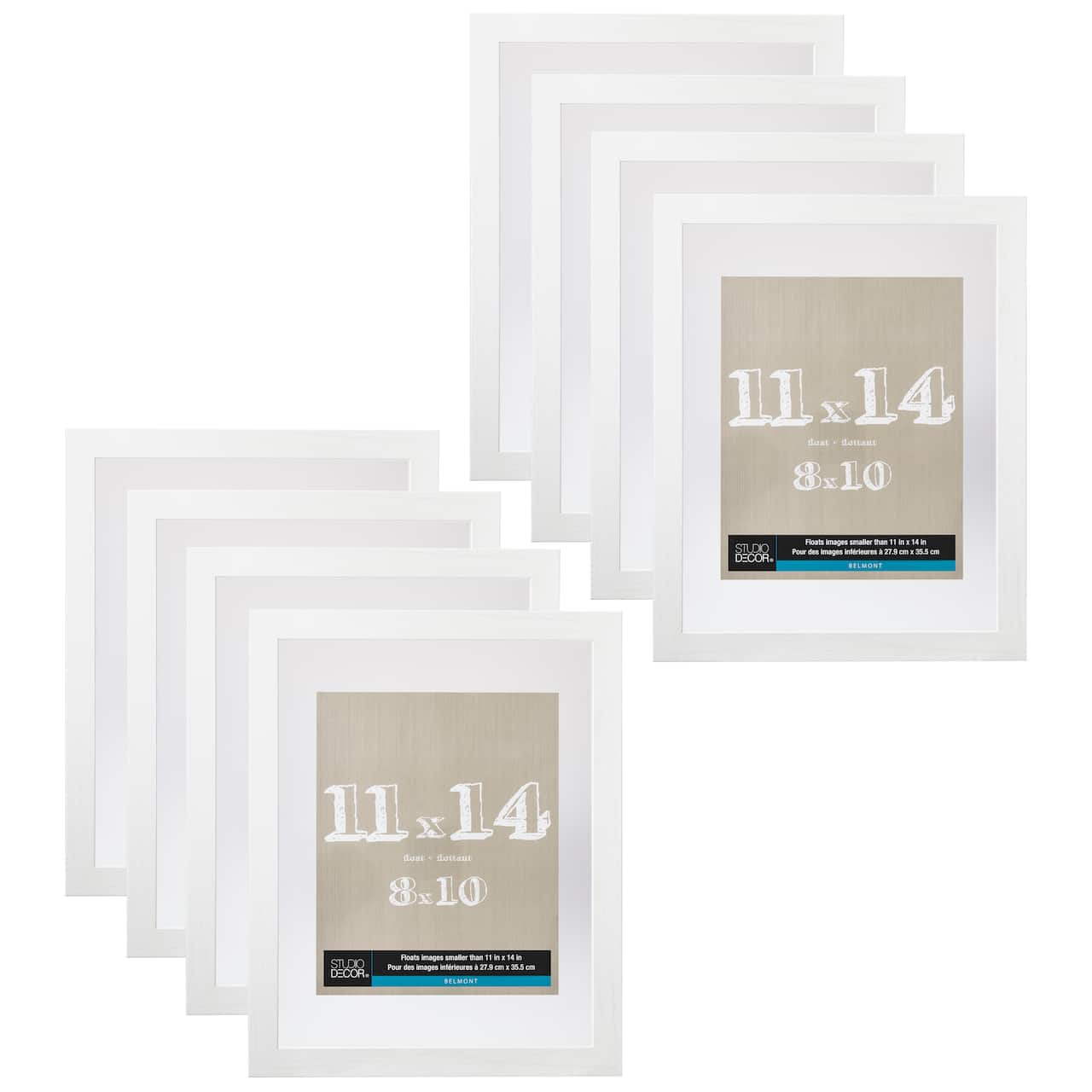 8 Pack: White 11" x 14" Float Frame, Belmont by Studio Décor®